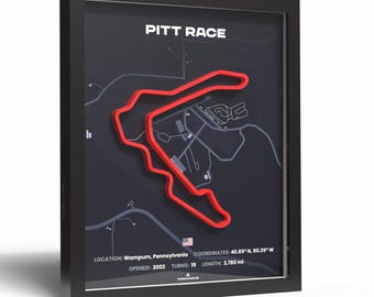 3D Pittsburgh International Race Complex Poster Art – Circuit Decor – Racing Gift for Motorsport Fans