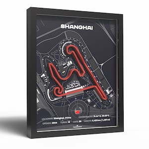 Affiche imprimée en 3D sur la piste de Formule 1 de Shanghai · Art mural du Grand Prix de Chine · Décoration de circuit de F1 pour les fans de course, Cadeau de Formule 1 pour les fans de course