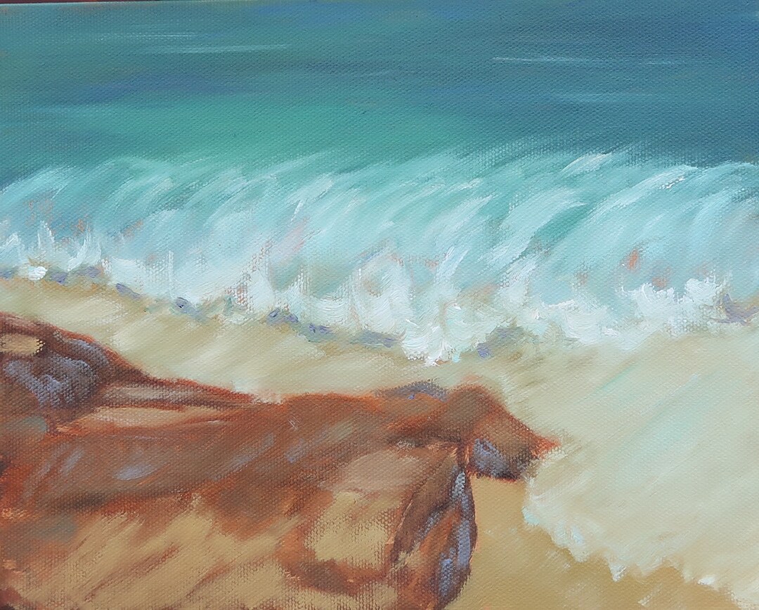 Wind and Sea Beach Painting, Wave Painting, En Plein Air, San Diego