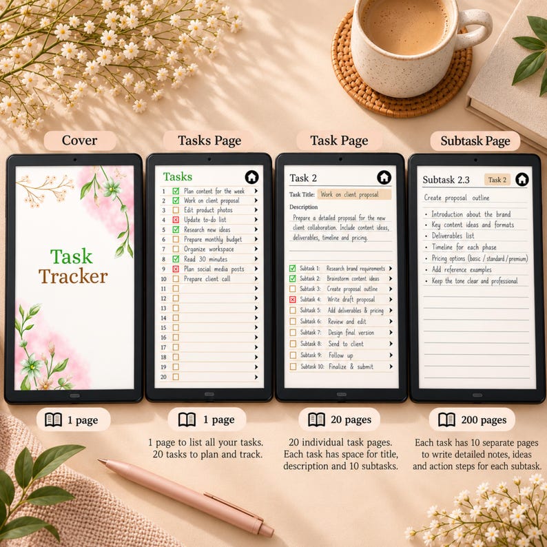Hyperlinked To-do List Planner for Remarkable Paper Pro Move, Weekly ...