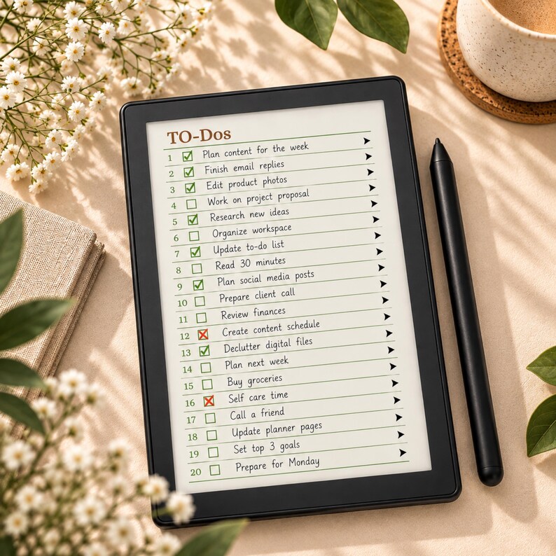 Hyperlinked To-do List Planner for Remarkable Paper Pro Move, Weekly ...