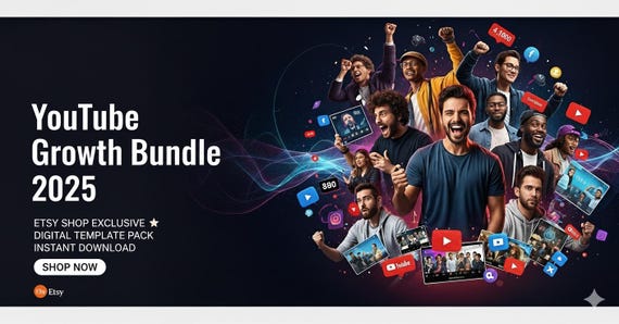 YouTube Growth Bundle Boost Your Channel | Powerful Tool for Youtubers, Transitions, Templates & More