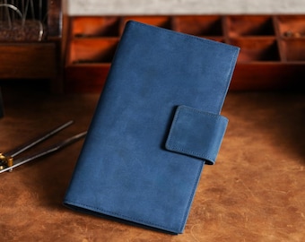 Personalized  Leather Passport Cover | Blue passport wallet | RFID case Travel Organizer | Gift for travelers