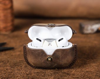 Leather AirPods Pro Case | Cowhide AirPods Pro 1/2 Cover | Handmade Wireless Earbuds Case | Personalized Gift for Him/Her