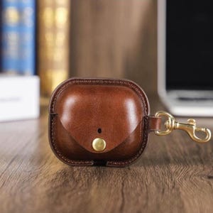 Étui en cuir pour Galaxy Buds3 | Housse pour écouteurs en cuir véritable faite main | Cadeau personnalisé pour les amateurs de technologie et les voyageurs