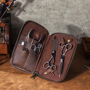 Vintage Leather Tool Case | Handmade Travel Pouch for Nail Art | Grooming Tools Storage Pouch| Mother’s Day Gift for Mom