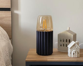 3D printed midnight blue bedside lamp