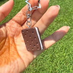 ice cream sandwich key charm with polymer clay