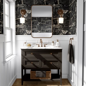 WALLPAPER - Papeterie Chalkboard Dragonfly in Black - Shelf Liner - Decoupage - Craft