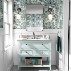 WALLPAPER - Octopus in Blue and Yellow - Shelf Liner - Decoupage - Craft