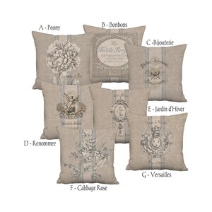 Rustic French Country Farmhouse Grain Sack Style Coordinates - 16x16 18x18 20x20 22x22 24x24 26x26 28x28 Inch Linen Cotton Pillow Cover