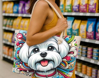 Maltese Dog Weekender Bag: Summer Beach Travel Carry-On