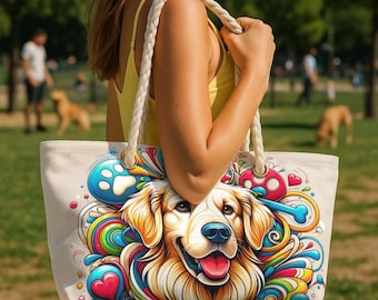 Pet Lover Weekender Bag: Large Travel Tote, Dog Art Design