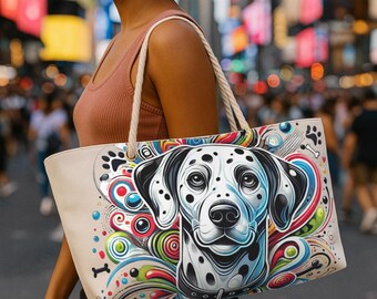 Large Summer Beach Tote: Pet Lover's Weekender Bag