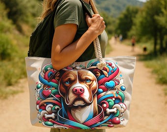 Pet Lover Weekender Bag: Large Travel Tote, Dog Art Design