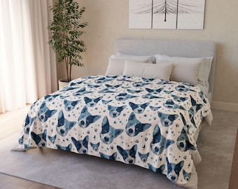 Couverture en polaire bleu sheeler sherpa - cadeau pour bouvier australien