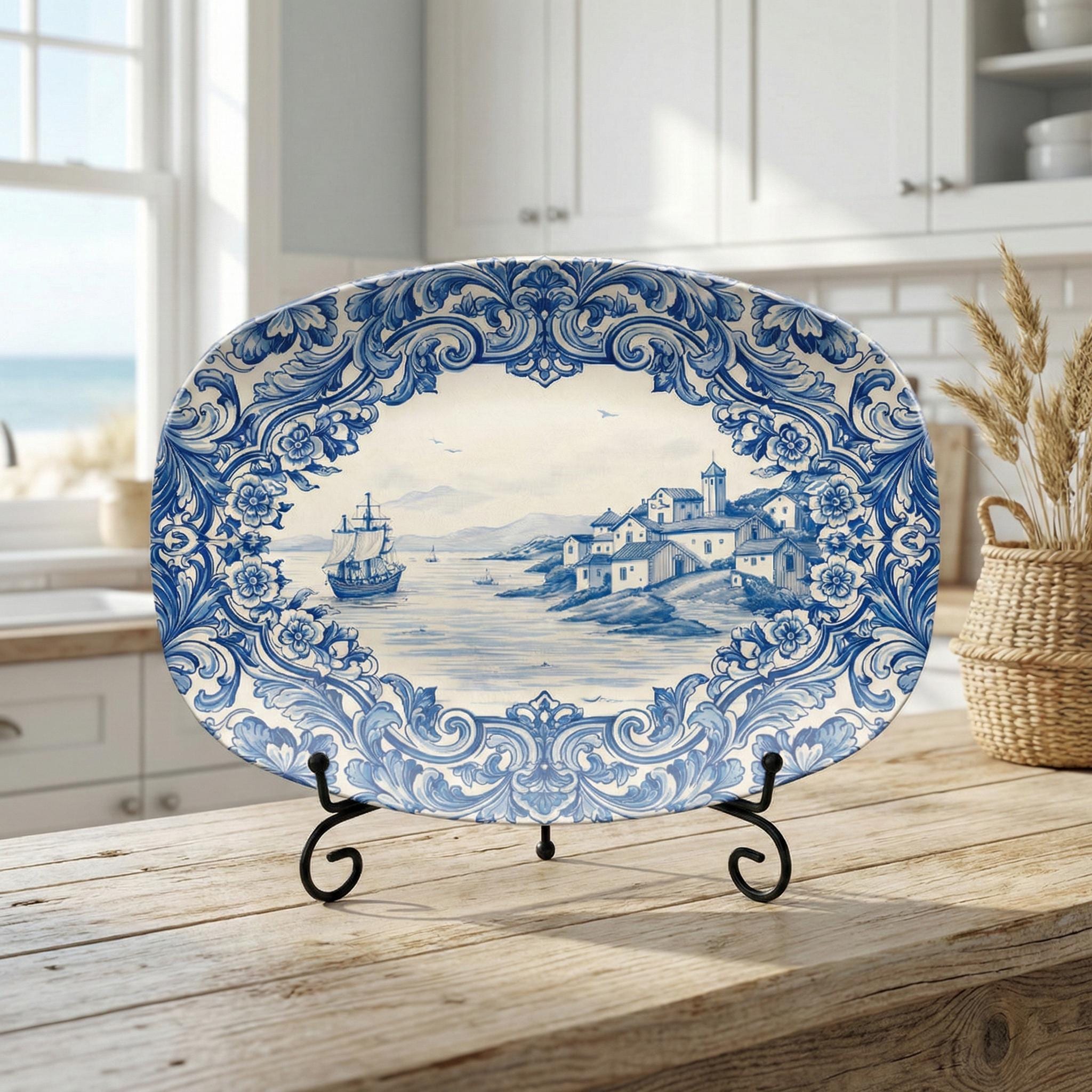 Blue White Pottery Ship Nautical - Etsy
