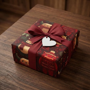 Cryptid Wrapping Paper: Cute Monster Holiday Gift Wrap for Folklore Lover Christmas Decor