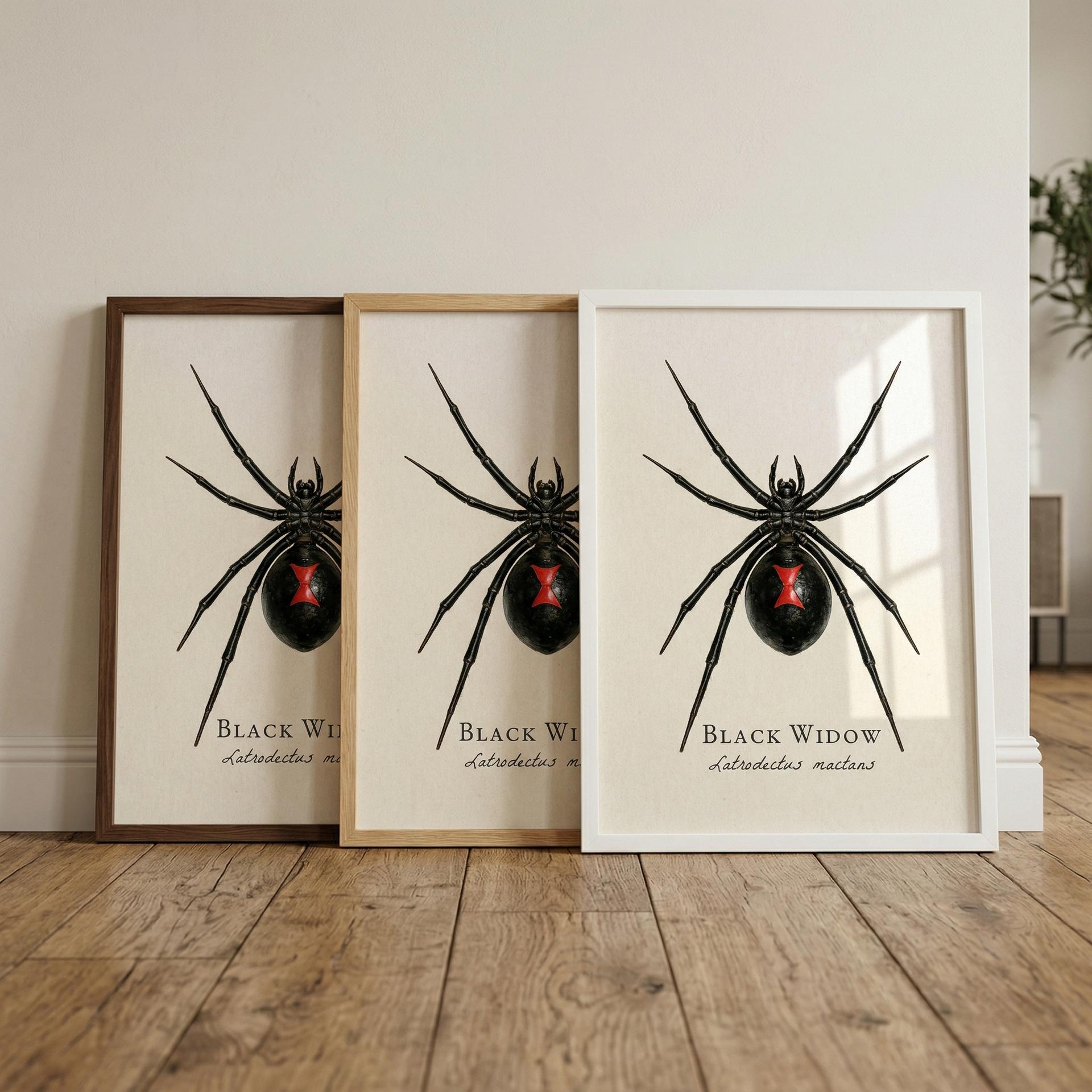 Black Widow Spider Framed Print – Vintage Scientific Illustration