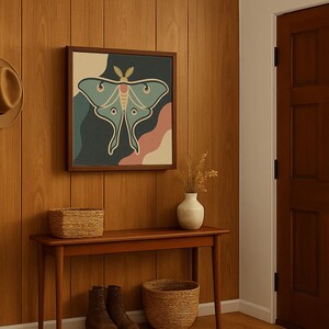 Luna Moth Art Print: Boho Sage Green Cottagecore Bedroom Wall Decor - Etsy