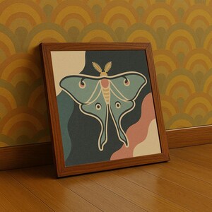 Luna Moth Art Print: Boho Sage Green Cottagecore Bedroom Wall Decor - Etsy