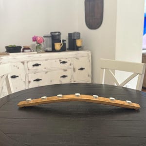 Wine Barrel Stave with Tea Lights
