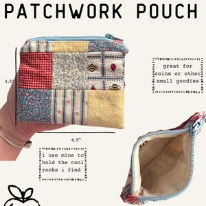 Small patchwork zipper pouch