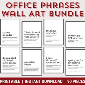 Office Definitions Wall Art Set, 90 Printable Funny Office Decor, Mega Bundle, Home Office Decor, Digital Download, Office Printable Art
