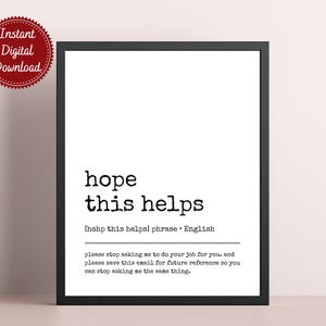 Home Office Definition Print - Funny Office Wall Art, Pareto Principle Poster, Home Office Decor, Cubicle Sign, Digital Download