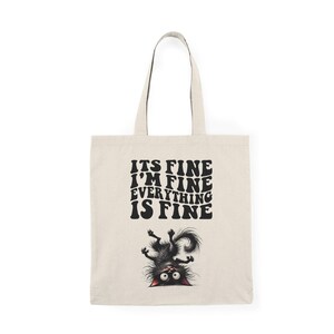 Cat Tote Bag, Cute Gift, Everyday Carry, Shopping Bag, Animal Lover, Humorous Canvas Bag, Eco-Friendly Tote, Funny Gift