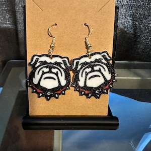 Throwback or New Style Georgia Bulldogs Face Earrings | Hypoallergenic Silver or Gold Hooks