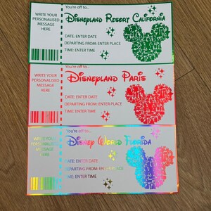 Billet Fleuret Disney | Billet souvenir | Voyage Disney | Disneyland Paris | Billet de vacances | Révélation des Fêtes