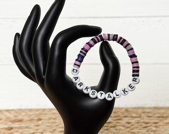 Darkstalker Dragon Bracelet: Purple Heishi Bead Wings of Fire Jewelry