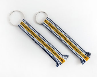 Handwoven Stripes Keychain - Woven Key Fob