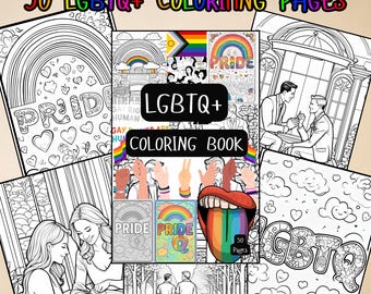 LGBTQ+ Pride Coloring Book: 50 Affirming Pages (Digital Download)