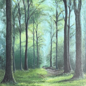 Original painting of forest, acrylic on canvas