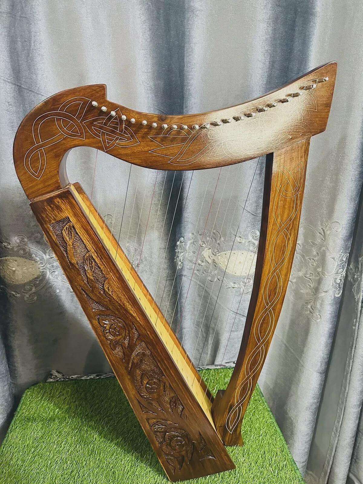 ハンドメイドローズウッド22弦アイリッシュレバーハープ（キャリー