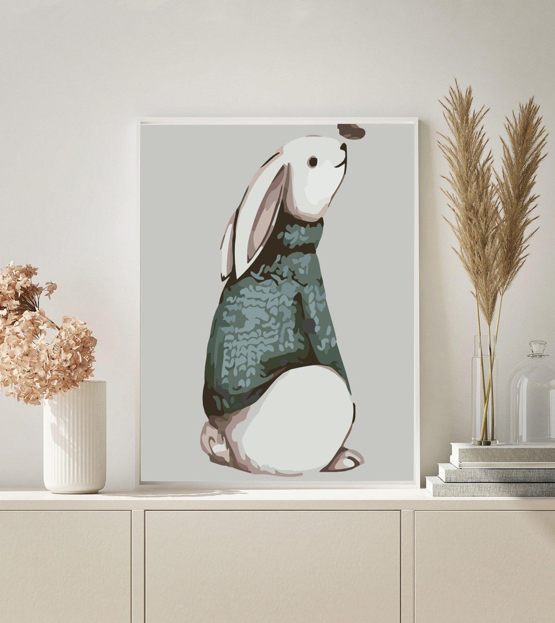Paint By Numbers Rabbot Paint by Numbers | Cartoon Rabbit - Etsy