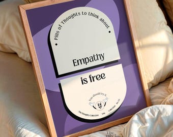 Empathie ist kostenlos – Druckbares Poster mit passiv-aggressivem Zitat | Lila Moderne Lustige digitale Wandkunst | Sofortdownload