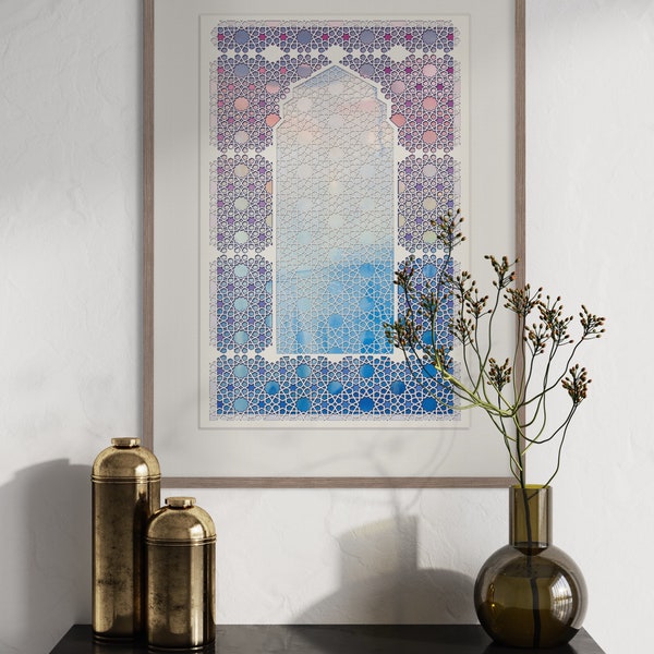 Fine Art Inkjet Giclee Print · NOT A PAPERCUT · Islamic Geometric Art Print · Sacred Geometry · Papercut Ketubah-Inspired Fine Art Print