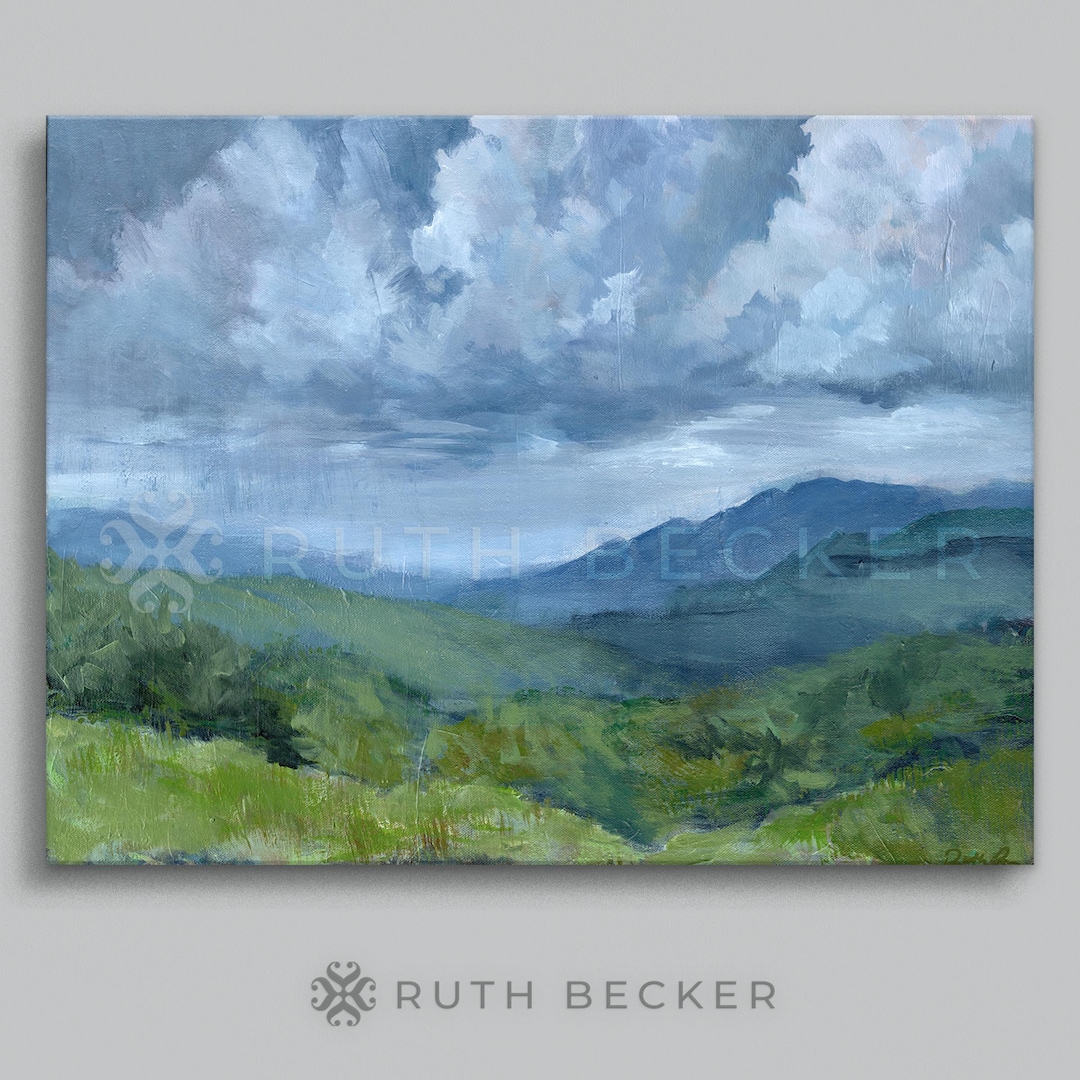 Blue Ridge Canvas Blue Ridge Mountains Canvas Print: Appalachian Storm Clouds Landscape ...