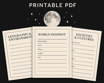 The Evie Workbook – Worldbuilding Edition | Printable PDF for Writers & Story Creators
