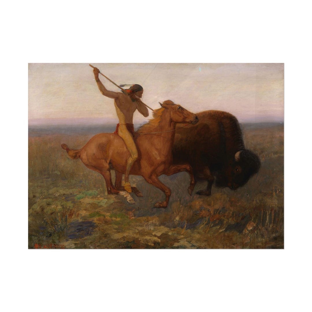 Indian Hunting Buffalo Reprint of Historic Work by Edwin Willard Deming ...
