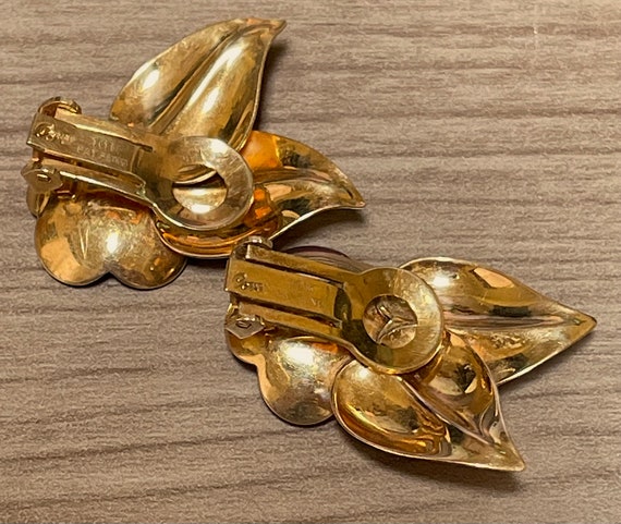 Vintage 10K Gold Coro Clip-on Earrings with facet… - image 6