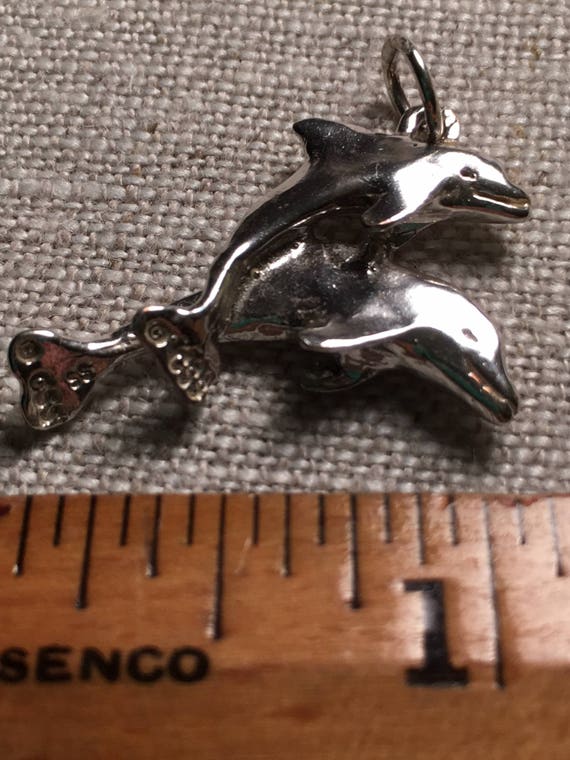 NEW VINTAGE Sterling Silver 3 Dimensional Double … - image 2