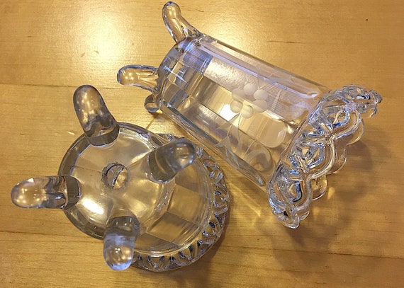 Antique Etched Glass Rooting Vases Set Of 2 Etsy
