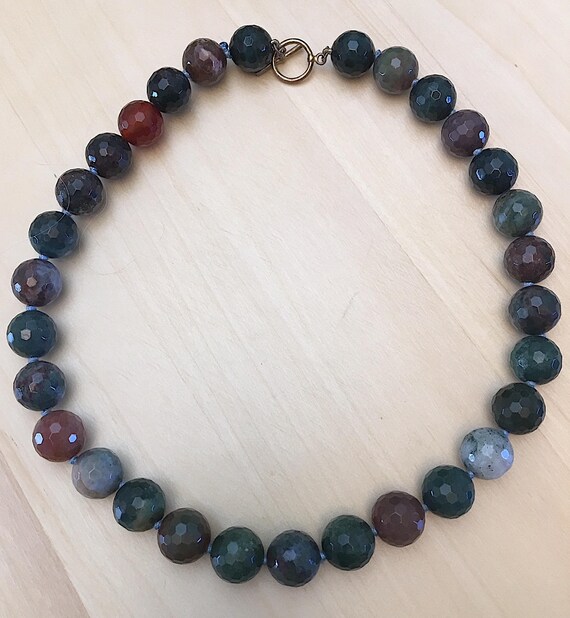 Vintage Hand Knotted 14MM Fancy Jasper 18 1/2 Inc… - image 3