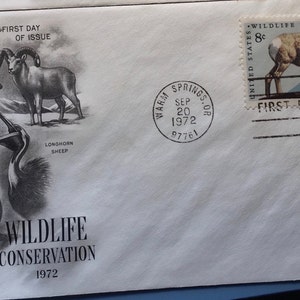 First Day of Issue Covers Wildlife Conservation Long Horn Sheep and Fur Seal 1972