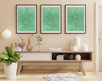 Minimalist plant wall art - instant download - digital art 5X7
