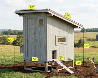 Walk-In Chicken Coop Plans | DIY Hen House with Nesting Boxes (PDF)
